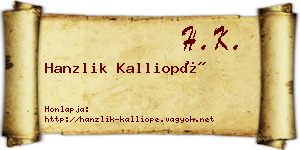 Hanzlik Kalliopé névjegykártya